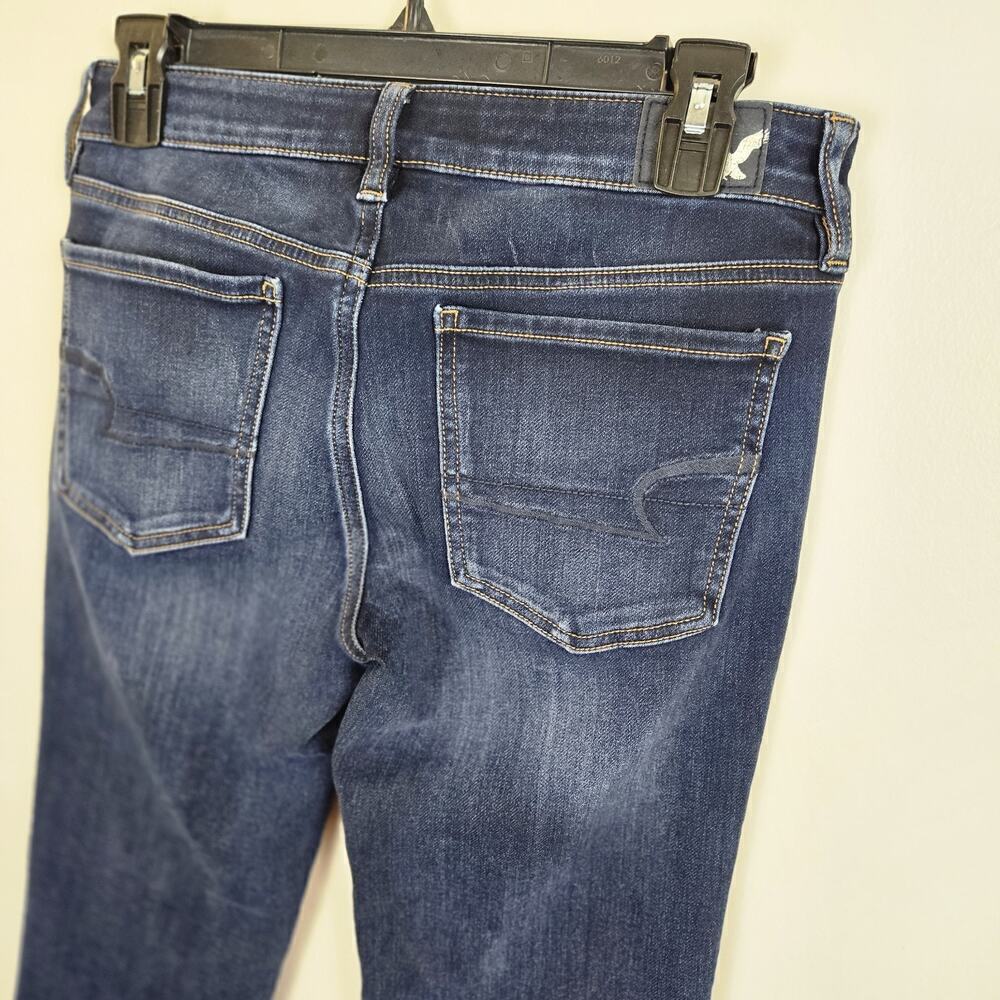 American Eagle 360 Super Stretch Jegging Crop Jeans Size 4 Starburst Distressed - Picture 6 of 11